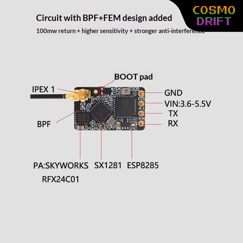 Drone Rc Receiver And Transmitter - ホットベイク Expresslrs Elrs レシーバー 2.4GHz 915MHz
