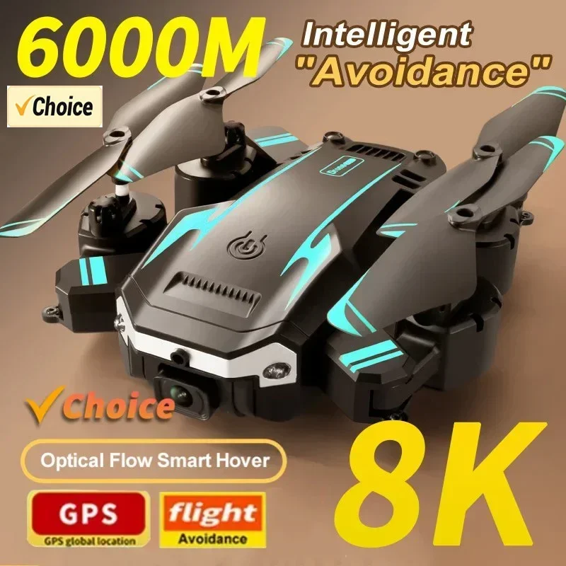 Drone App Rc Fpv - G6 proドローン、8Kデュアルカメラ、5G GPS、折りたたみ式、5KM飛行距離、ブラシレスモーター、360度回転機能搭載 ° 障害物回避機能付きRC FPVドローン（写真撮影用）