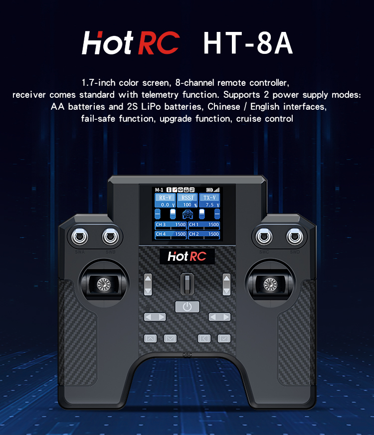 HotRC HT-8A 2.4G 8CH送信機 HT8A 8 - Drone Motor Rc Car のレビューと価格