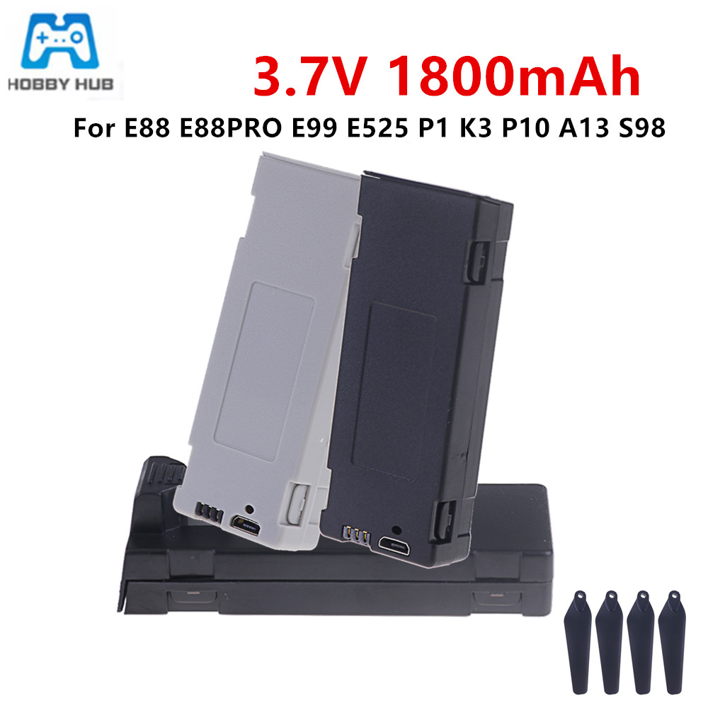 E88 バッテリー充電式バッテリー 3.7V 1800mAh - Drone Rc E99 のレビューと価格
