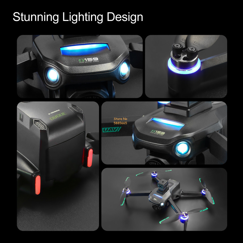リモコン付きクワッドコプタードローン,障害物回避,LEDスク - Drone App Rc Fpv のレビューと価格