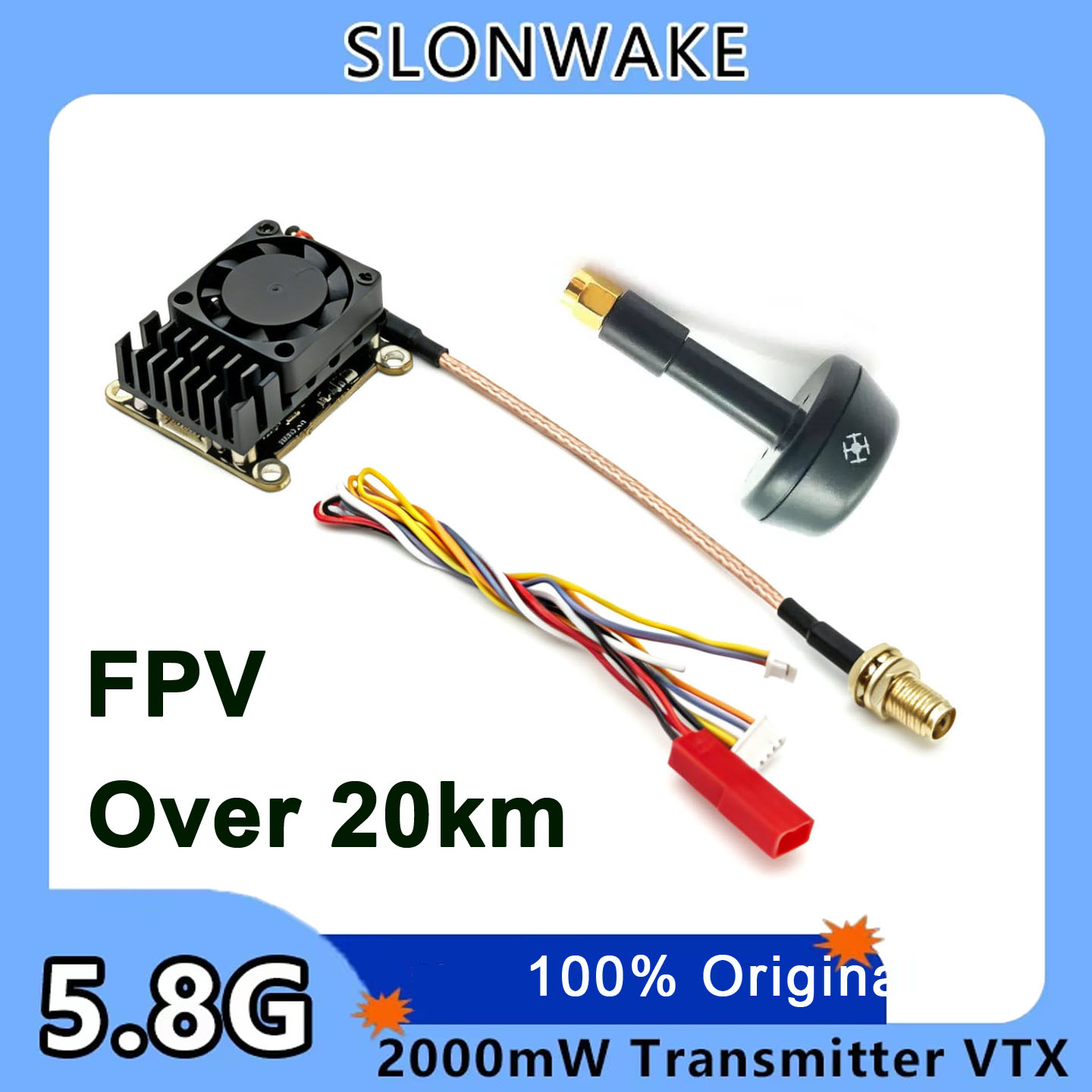 新しいアップグレード版 5.8Ghz 2W 調整可能なFPV - Vtx Video Transmitter のレビューと価格