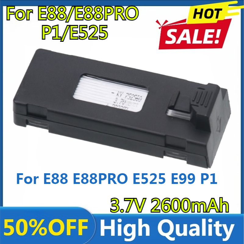 E88バッテリー 3.7V 2600mAh リポバッテリー  - Drone Rc E99 のレビューと価格